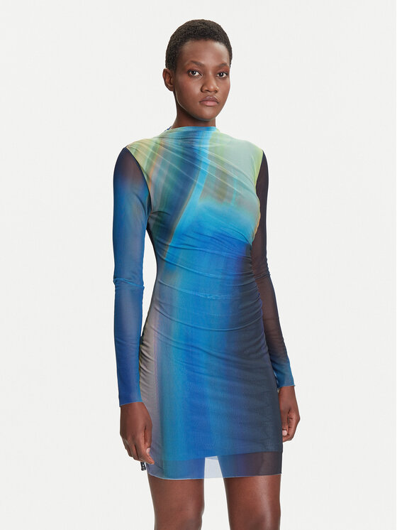 Desigual Ежедневна рокля Shira 25WWVK43 Син Slim Fit цвят на ниска цена