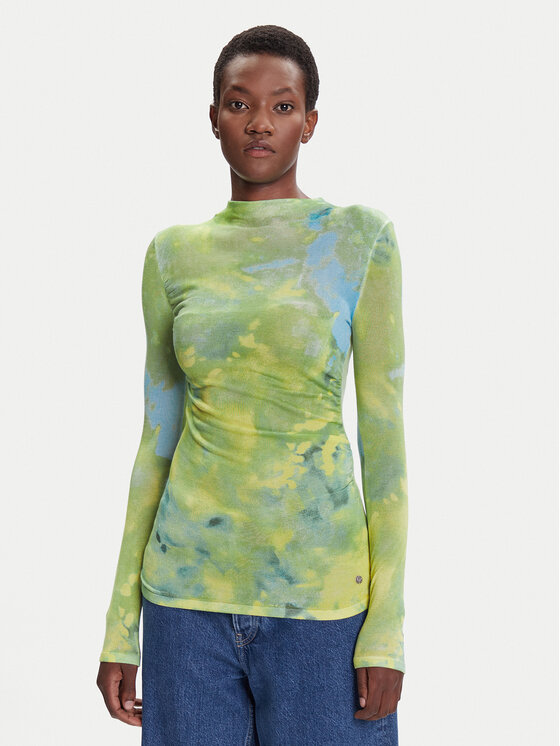 Desigual Поло Calgary 25WWJF37 Зелен Regular Fit цвят на ниска цена