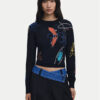 Desigual Пуловер Arty 25WWJF33 Черен Regular Fit цвят на ниска цена