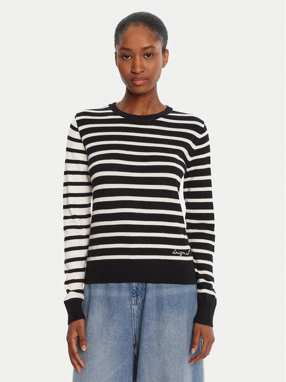 Desigual Пуловер Bergen 25WWJF08 Черен Regular Fit цвят на ниска цена