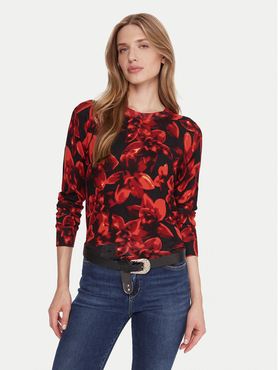 Desigual Пуловер Lund 25WWJF16 Червен Regular Fit цвят на ниска цена