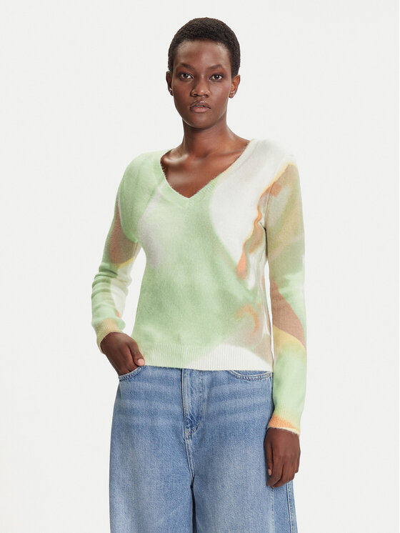 Desigual Пуловер Oulu 25WWJF13 Зелен Regular Fit цвят на ниска цена