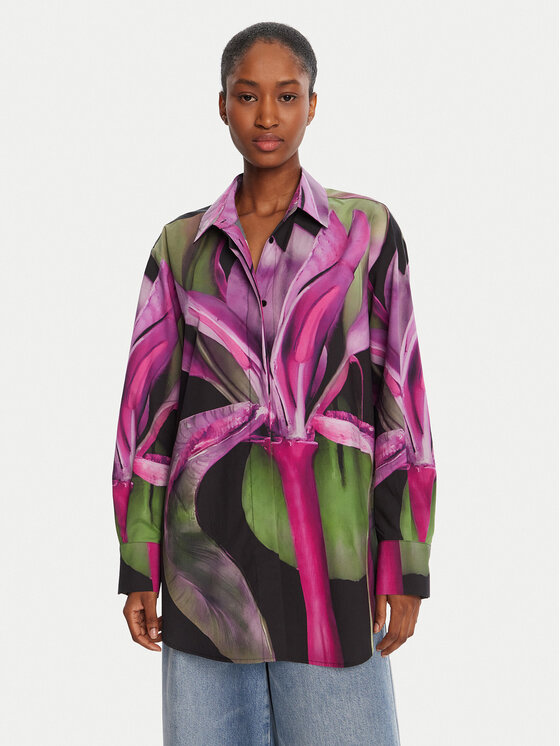 Desigual Риза Orquidea Lacroix 25WWCW20 Цветен Relaxed Fit цвят на ниска цена