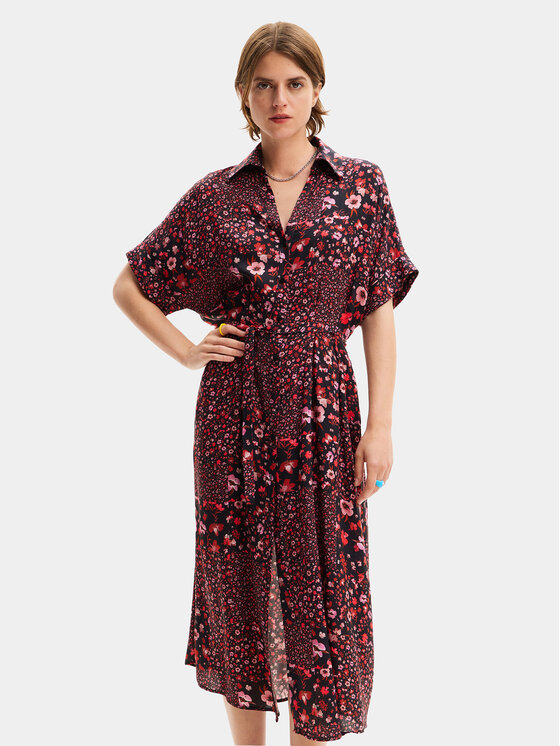 Desigual Рокля тип риза Candela 24SWVW41 Черен Loose Fit цвят на ниска цена