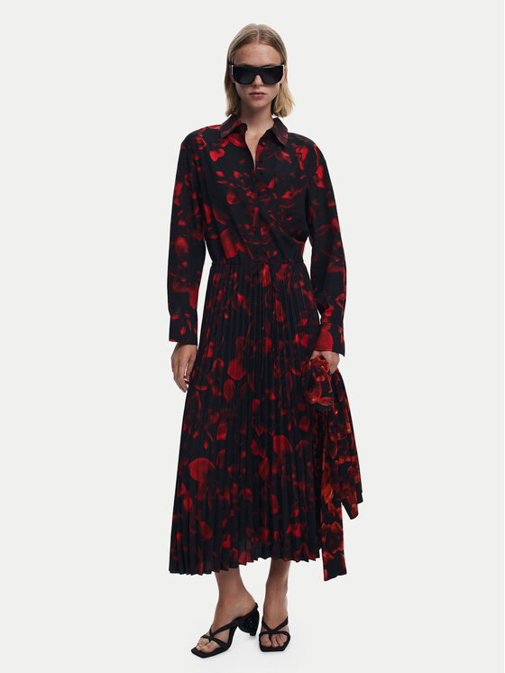 Desigual Рокля тип риза Plisado 25WWVW16 Червен Regular Fit цвят на ниска цена