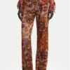 Desigual Текстилни панталони Romantica 25WWPW02 Оранжев Regular Fit цвят на ниска цена