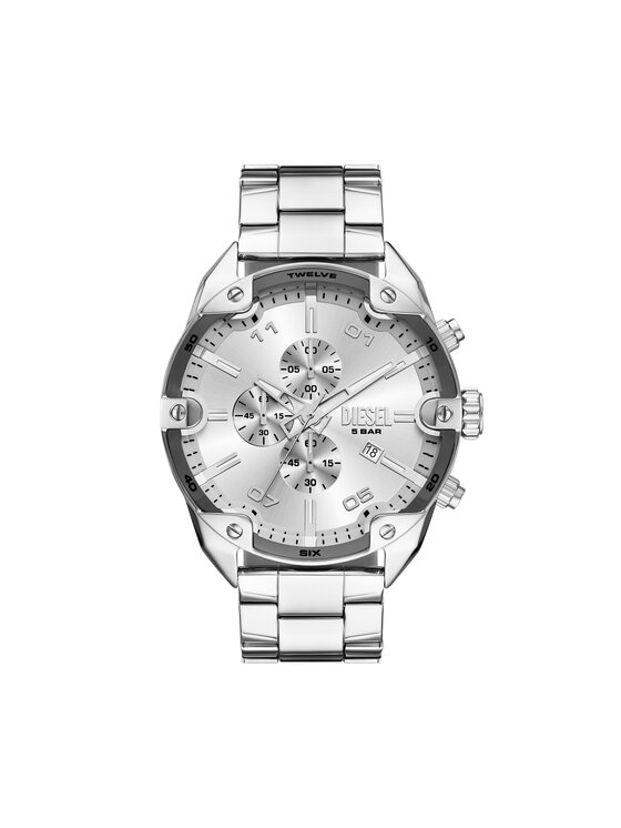 Diesel Часовник Spiked Chronograph DZ4677 Сребрист цвят на ниска цена