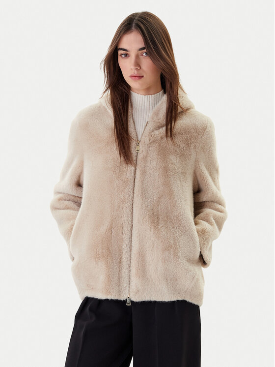 Dixie Кожено палто V330Y003A Бежов Regular Fit цвят на ниска цена