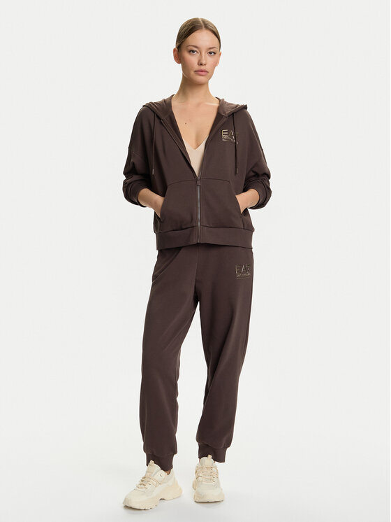EA7 Emporio Armani Анцуг 7W000420 AF12473 U6063 Кафяв Relaxed Fit цвят на ниска цена