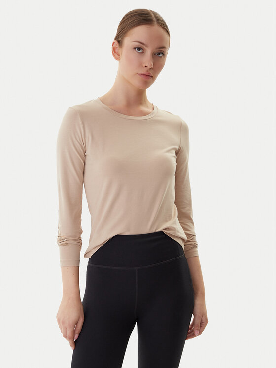 EA7 Emporio Armani Блуза 7W000522 AF10373 U1046 Бежов Regular Fit цвят на ниска цена