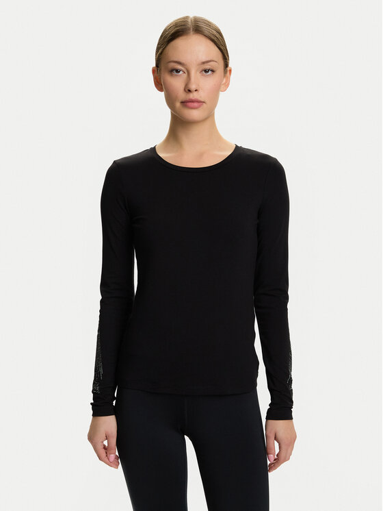 EA7 Emporio Armani Блуза 7W000522 AF10373 UC001 Черен Regular Fit цвят на ниска цена