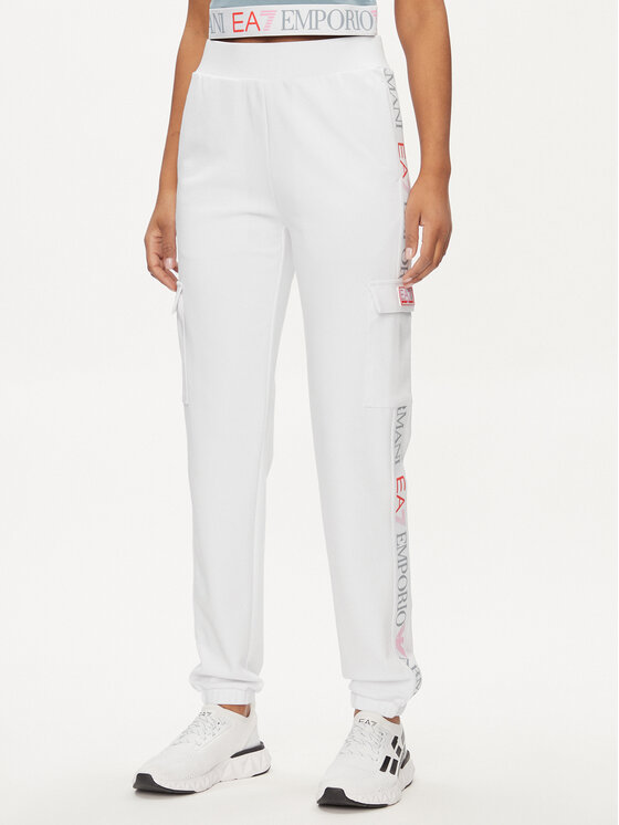EA7 Emporio Armani Долнище анцуг 3DTP64 TJKWZ 1100 Бял Regular Fit цвят на ниска цена