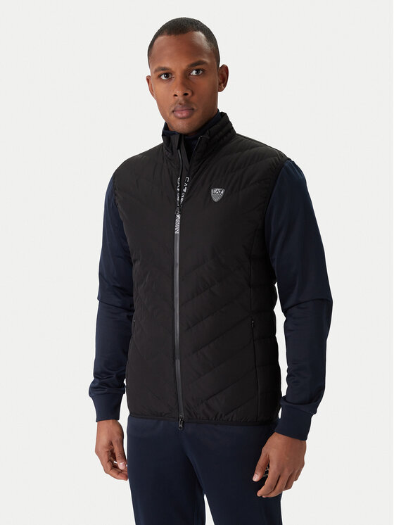 EA7 Emporio Armani Елек 8NPQ02 PNE1Z 1200 Черен Regular Fit цвят на ниска цена