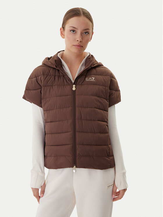 EA7 Emporio Armani Жилетка за костюм 7W000477 AF12476 U6063 Кафяв Regular Fit цвят на ниска цена