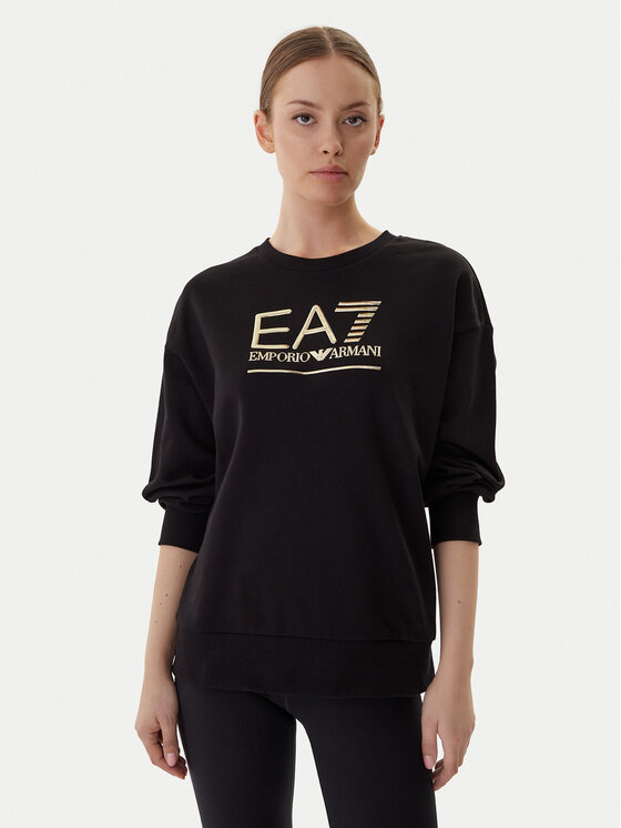 EA7 Emporio Armani Суитшърт 7W000416 AF12473 MC021 Черен Relaxed Fit цвят на ниска цена