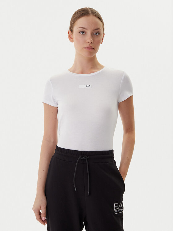 EA7 Emporio Armani Тишърт 7W000673 AF12945 U0002 Бял Slim Fit цвят на ниска цена