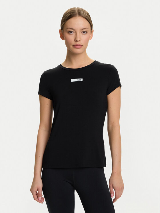EA7 Emporio Armani Тишърт 7W000673 AF12945 UC001 Черен Slim Fit цвят на ниска цена