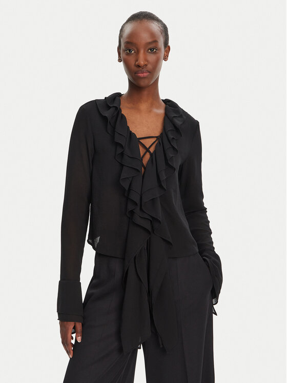 Eleh Блуза ESS250026 Черен Regular Fit цвят на ниска цена