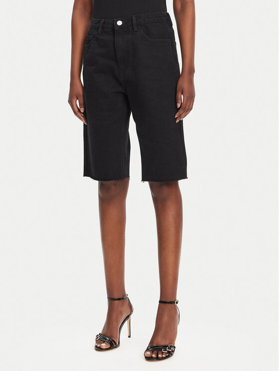 Eleh Дънкови шорти EL027 Черен Regular Fit цвят на ниска цена