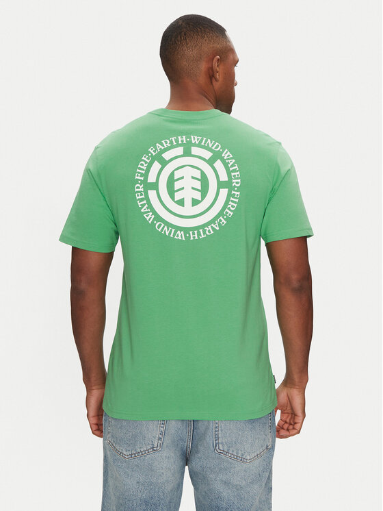 Element Тишърт ELYZT00490 Зелен Regular Fit цвят на ниска цена