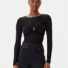 Elisabetta Franchi Боди BO-016-57E2-V390 Черен Slim Fit цвят на ниска цена