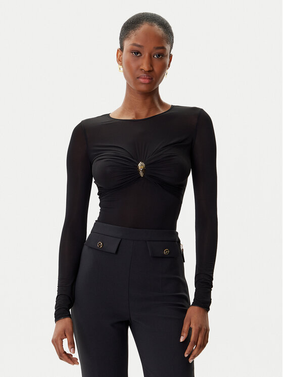 Elisabetta Franchi Боди BO-016-57E2-V390 Черен Slim Fit цвят на ниска цена