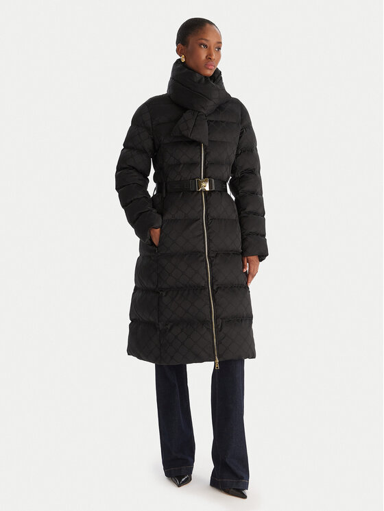 Elisabetta Franchi Зимно яке PI-84D 56E2-V690 Черен Regular Fit цвят на ниска цена