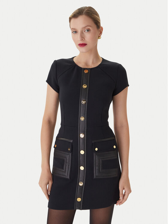 Elisabetta Franchi Коктейлна рокля AB-819-57E2-V690 Черен Regular Fit цвят на ниска цена