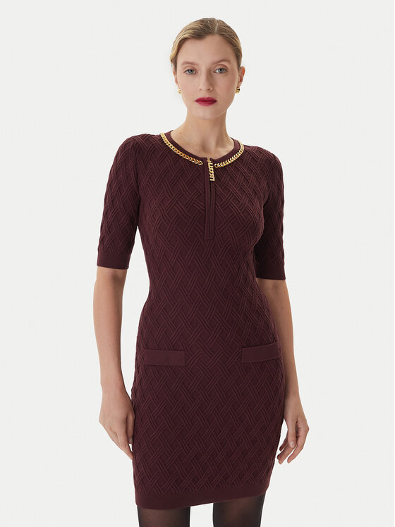 Elisabetta Franchi Коктейлна рокля AM-20B-56E2-V480 Бордо Regular Fit цвят на ниска цена