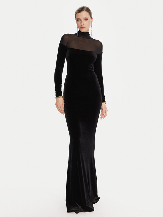 Elisabetta Franchi Официална рокля AB-R42-57E2-V660 Черен Slim Fit цвят на ниска цена