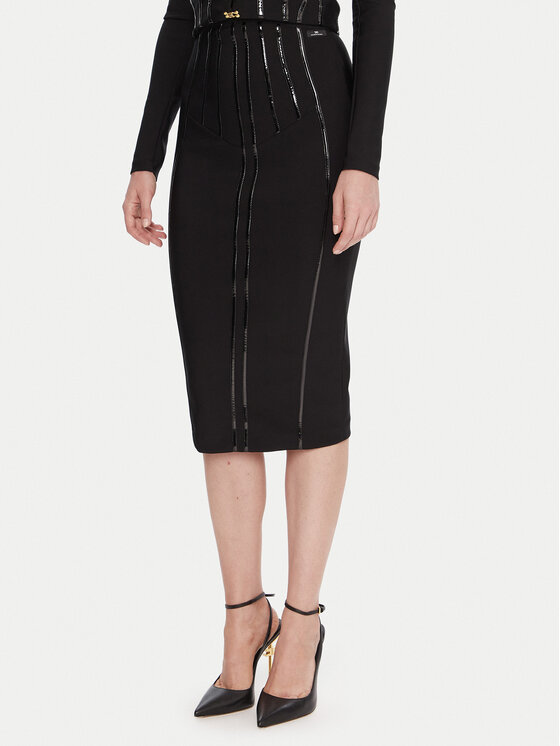 Elisabetta Franchi Пола тип молив GO-124-57E2-V460 Черен Slim Fit цвят на ниска цена