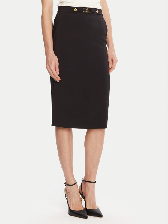 Elisabetta Franchi Пола тип молив GO-137-56E2-V320 Черен Regular Fit цвят на ниска цена