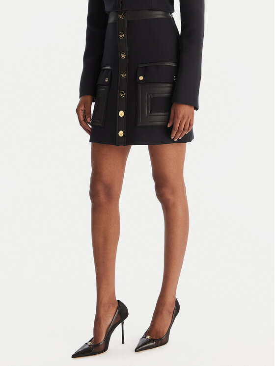 Elisabetta Franchi Пола тип трапец GO-120-57E2-V490 Черен Regular Fit цвят на ниска цена