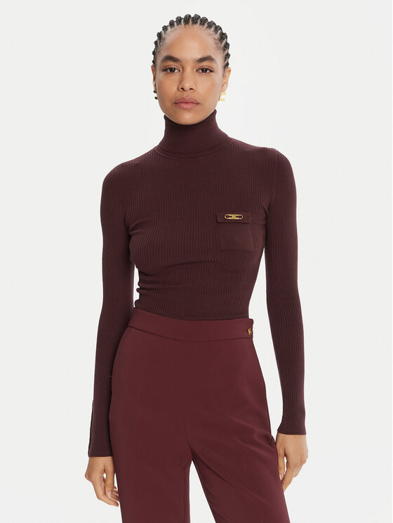 Elisabetta Franchi Поло MK-11B-56E2-V290 Бордо Slim Fit цвят на ниска цена