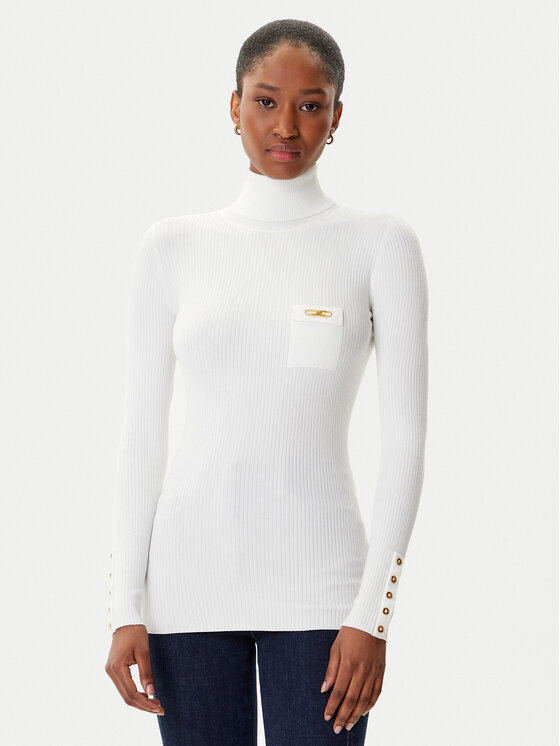 Elisabetta Franchi Поло MK-11B-56E2-V290 Бял Slim Fit цвят на ниска цена