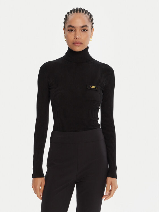 Elisabetta Franchi Поло MK-11B-56E2-V290 Черен Slim Fit цвят на ниска цена