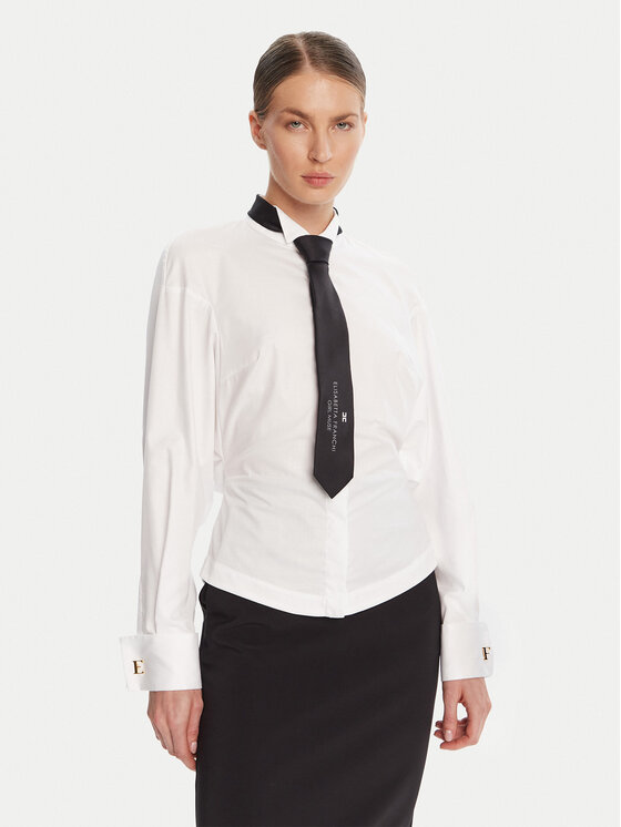 Elisabetta Franchi Риза re Бял Regular Fit цвят на ниска цена