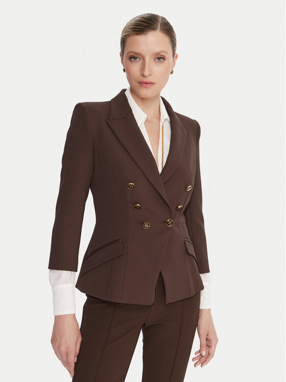 Elisabetta Franchi Сако GI-174-56E2-V660 Кафяв Regular Fit цвят на ниска цена
