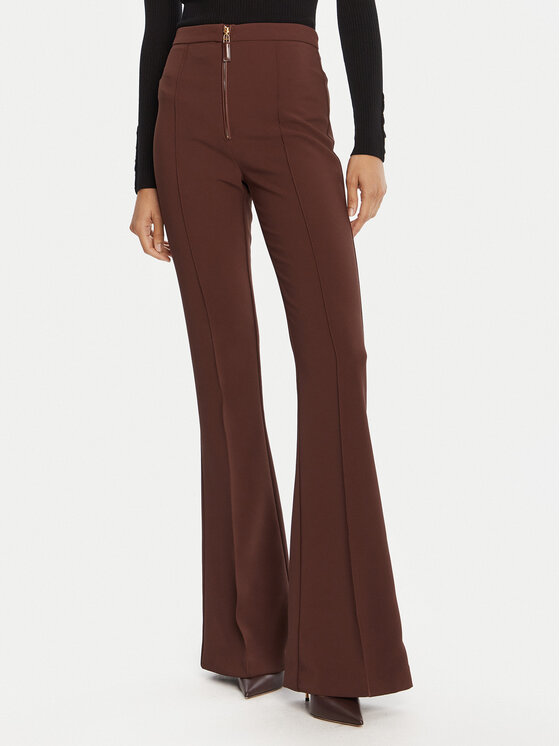 Elisabetta Franchi Текстилни панталони PA-122-56E2-V290 Кафяв Regular Fit цвят на ниска цена