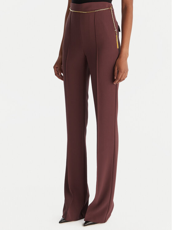 Elisabetta Franchi Текстилни панталони PA-141-57E2-V420 Бордо Regular Fit цвят на ниска цена