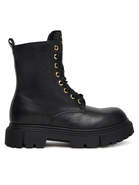 Elisabetta Franchi Туристически oбувки Lace-Up Bootie F4A5-E0411-1251 D Черен цвят на ниска цена