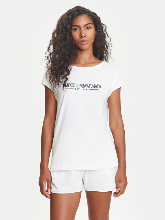 Emporio Armani Underwear Пижама EW000495 AF10881 U1131 Бял Regular Fit цвят на ниска цена