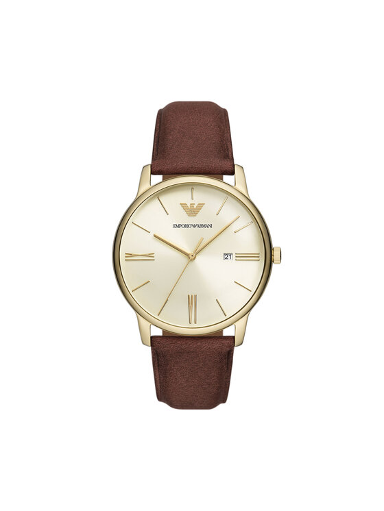 Emporio Armani Часовник Minimalist AR11610 Кафяв цвят на ниска цена