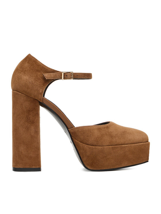 Eva Minge Обувки на ток EO-NIKI-E340-70H Кафяв цвят на ниска цена