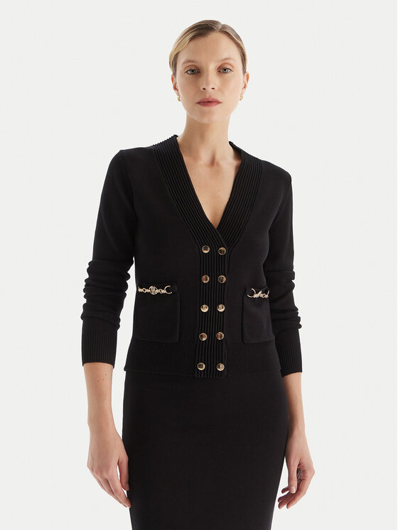 Fracomina Кардиган FR25WT8010K55601 Черен Regular Fit цвят на ниска цена