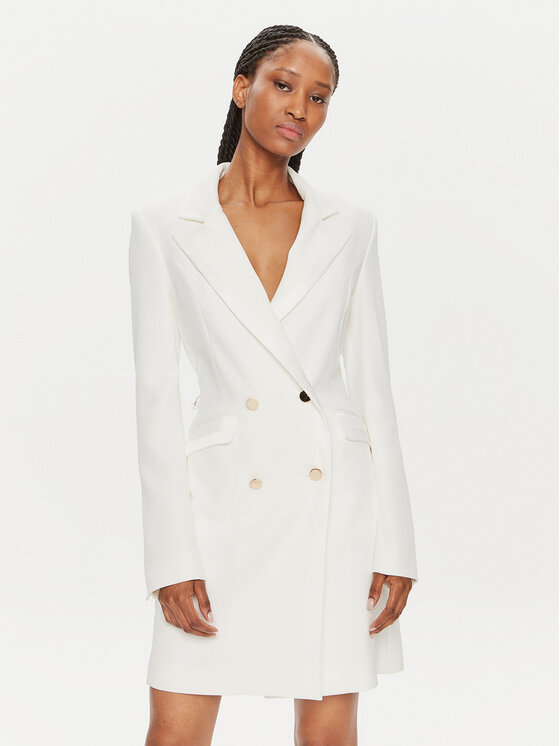 Fracomina Коктейлна рокля FQ24SD1008W42901 Бял Slim Fit цвят на ниска цена