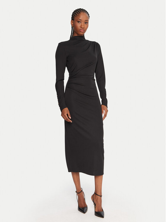 Fracomina Коктейлна рокля FS25WD2007W62601 Черен Slim Fit цвят на ниска цена