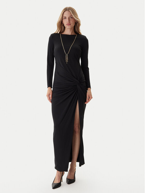 Fracomina Официална рокля FQ25WD3006W62601 Черен Slim Fit цвят на ниска цена