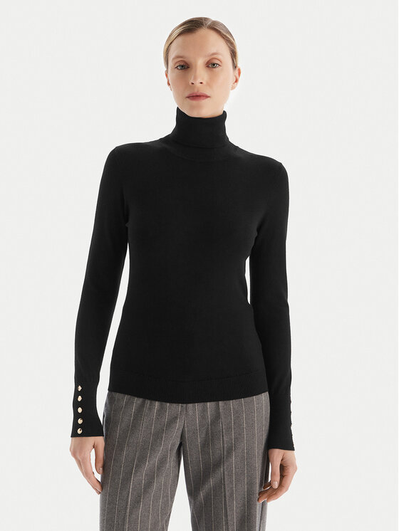 Fracomina Поло FR25WT7001K42101 Черен Regular Fit цвят на ниска цена