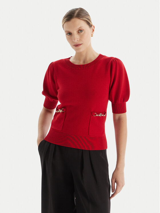 Fracomina Пуловер FR25WT7019K55601 Червен Slim Fit цвят на ниска цена